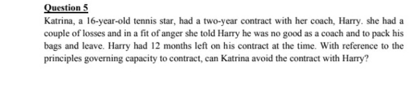 Use ILAC method to answer this question please. Question 5 Katrina, a