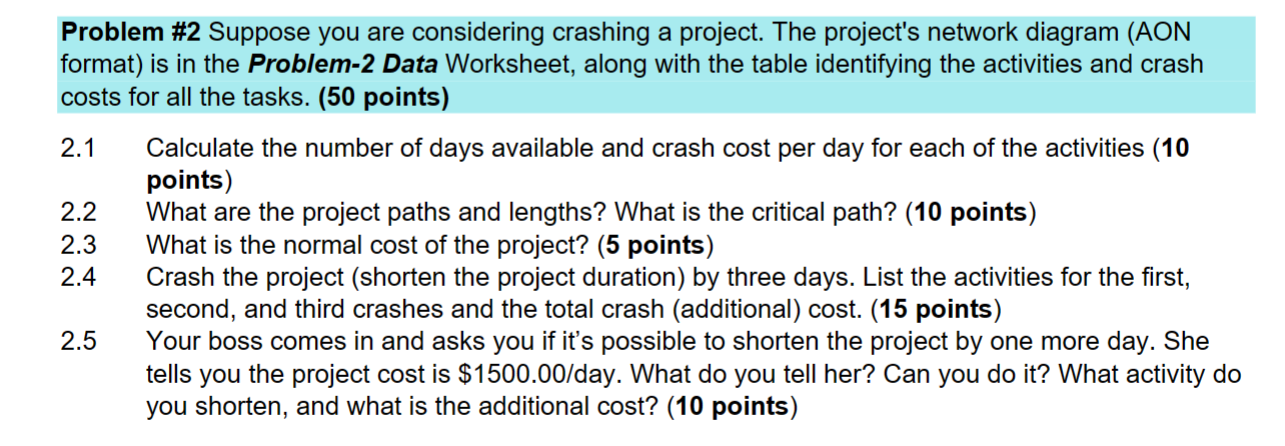 Use the data to answer the questions1. Problem #2 Suppose you are