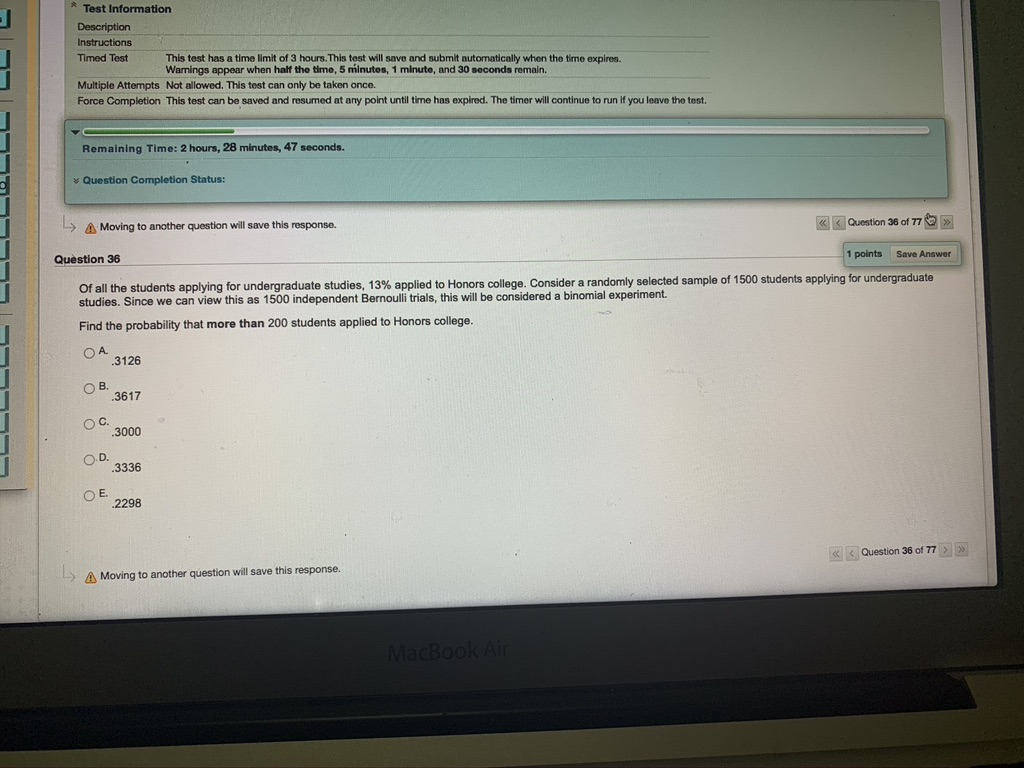 help please in this homework * Test Information Description Instructions Timed Test