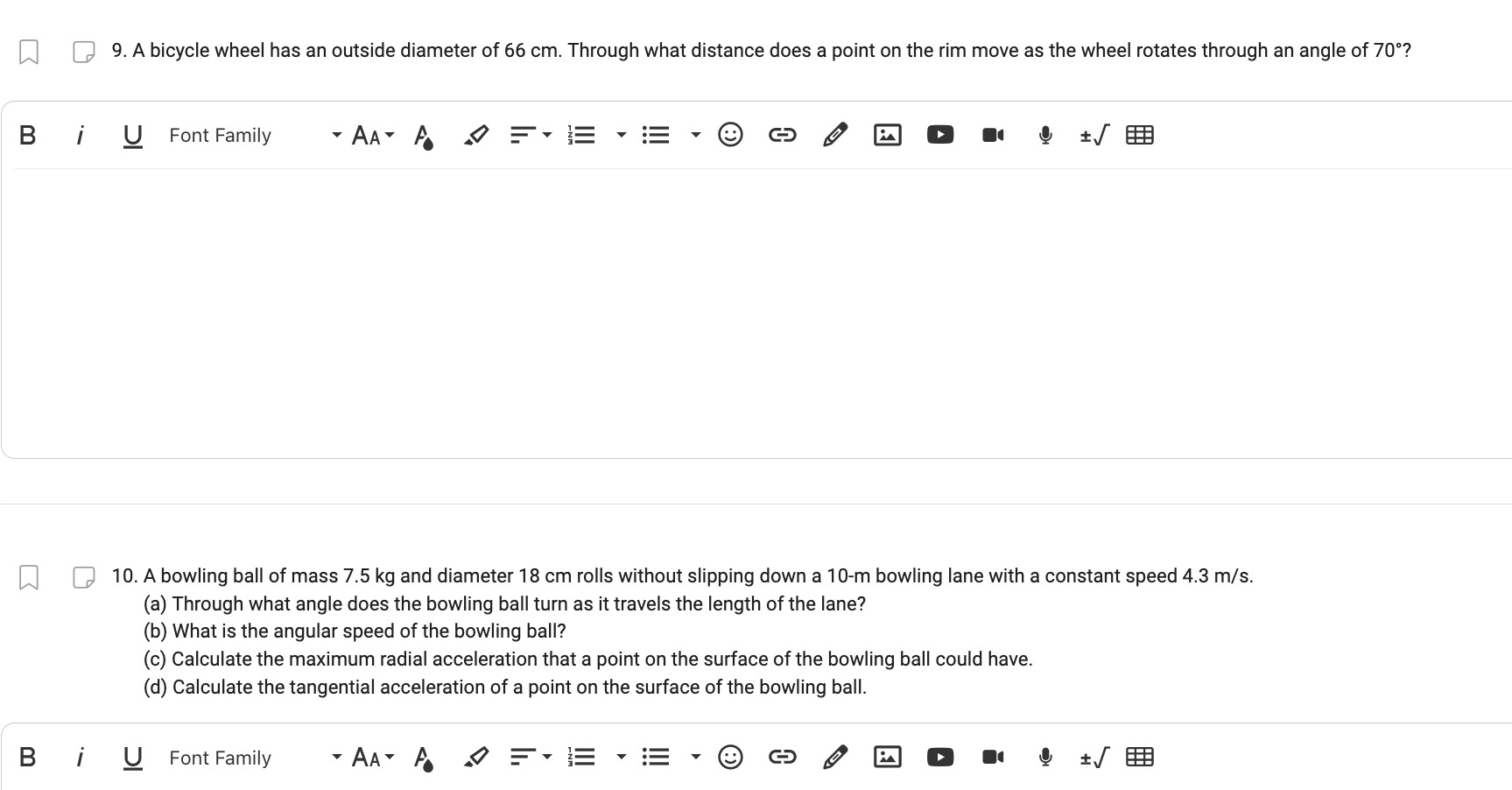 to the ends of a massless rod which pivots as shown in