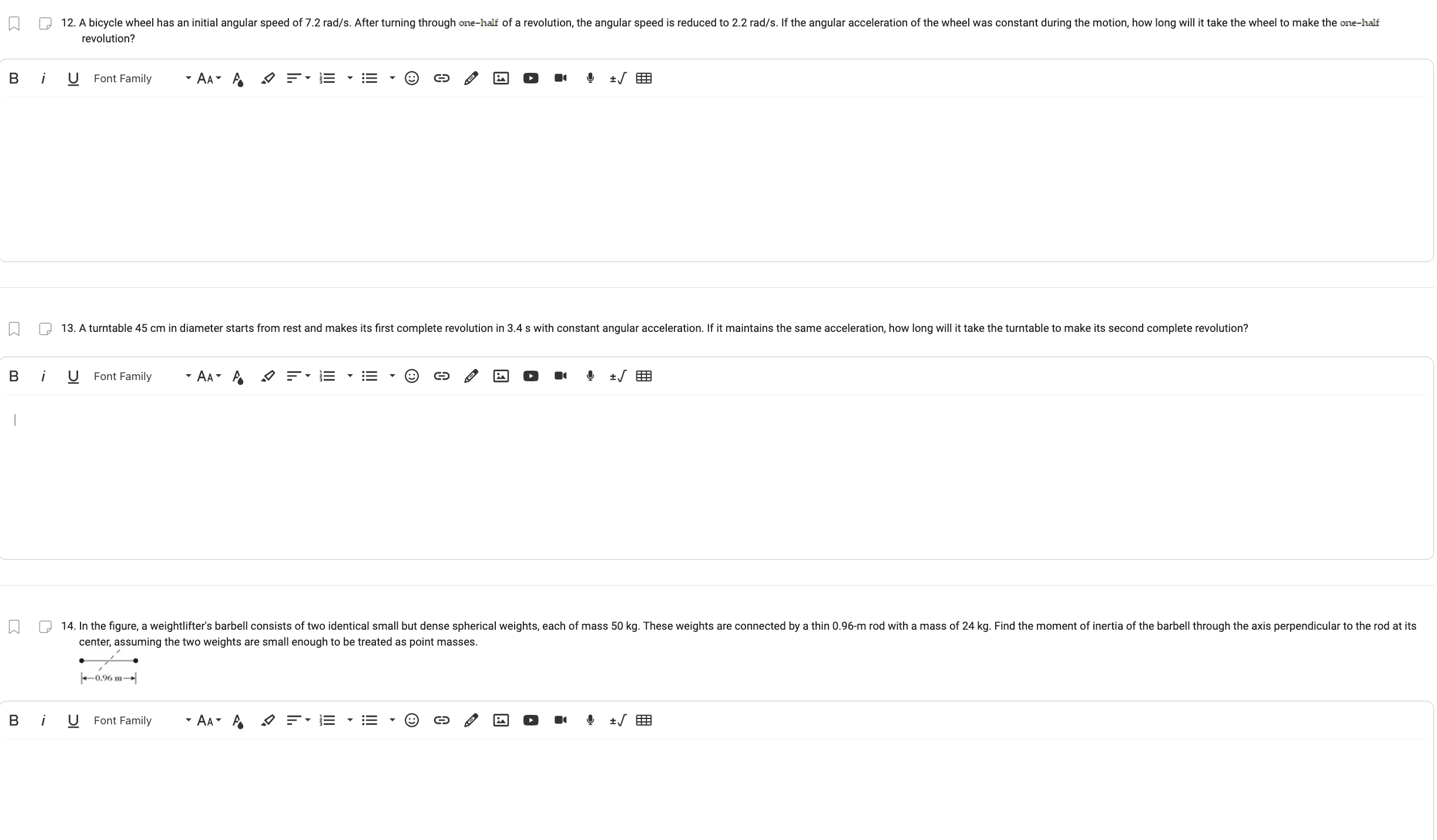 Fig. 843. Initially the rod is held in the horizontal position and
