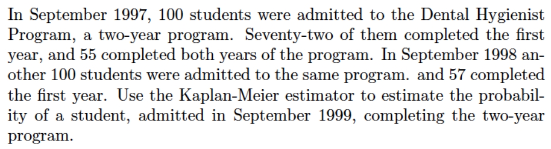 answer all questions with explanation In September 1997, 100 students were admitted