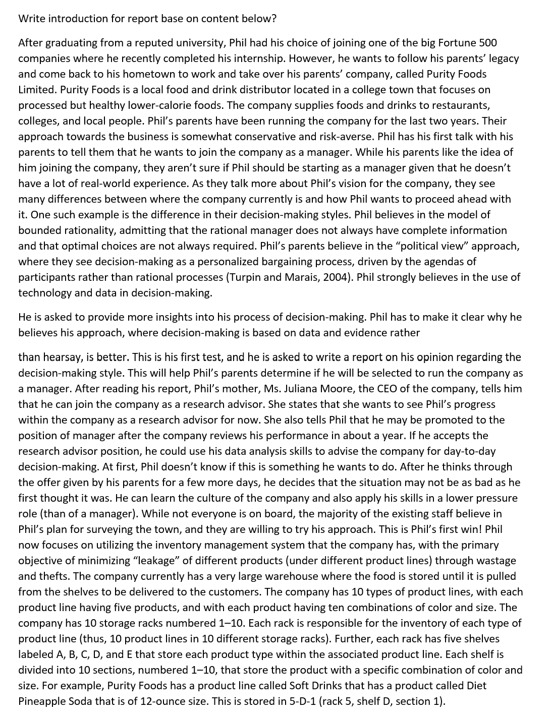 Write introduction for report base on content below? After graduating from