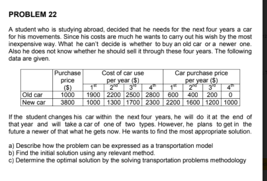 Solve this question by: a) least cost method b) northwest method