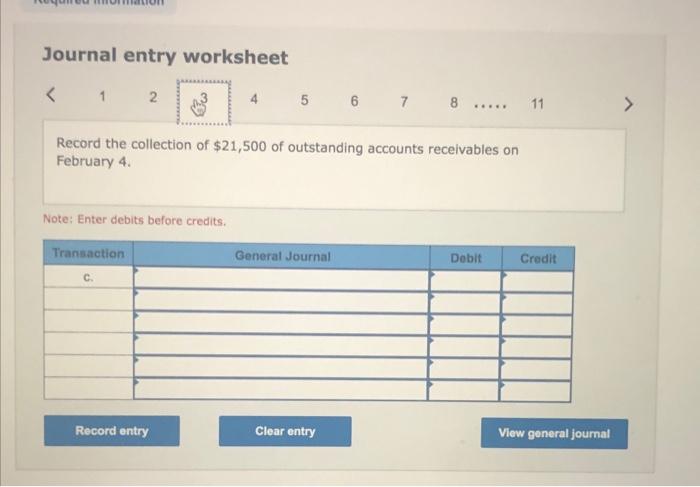 of accounts receivable method. The company entered into the following partial list