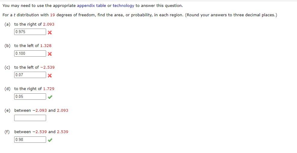 You may need to use the appropriate appendix table or technology
