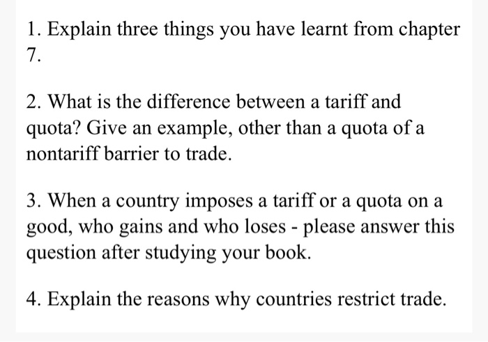  1. Explain three things you have learnt from chapter 2. What