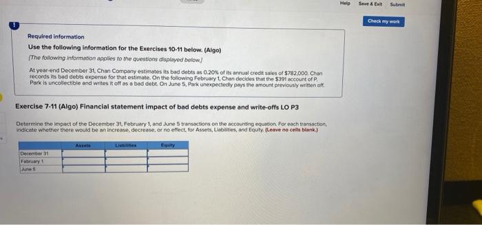 what would be the correct answer? Help Save & Exit Submit Check