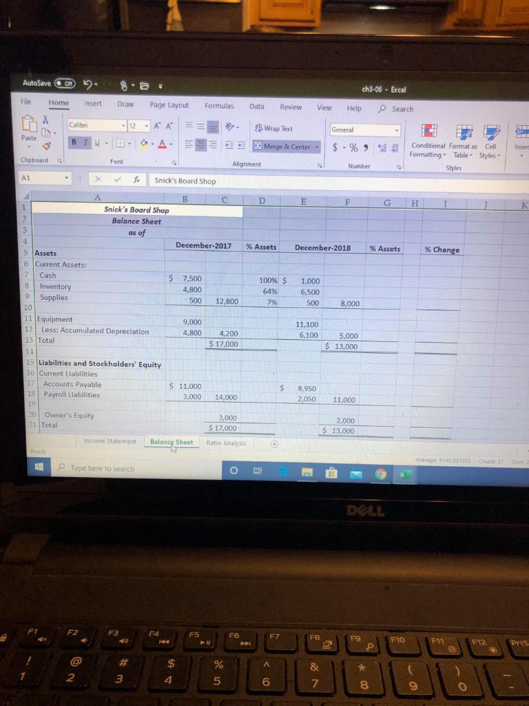 You are to create a financial analysis for Snick's Board shop as