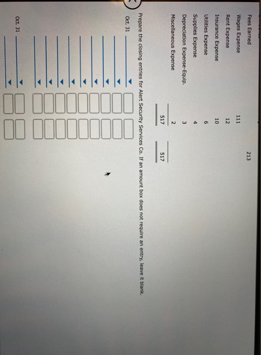 business clients. Alert Security Services Co. End-of-Period Spreadsheet For the Year Ended