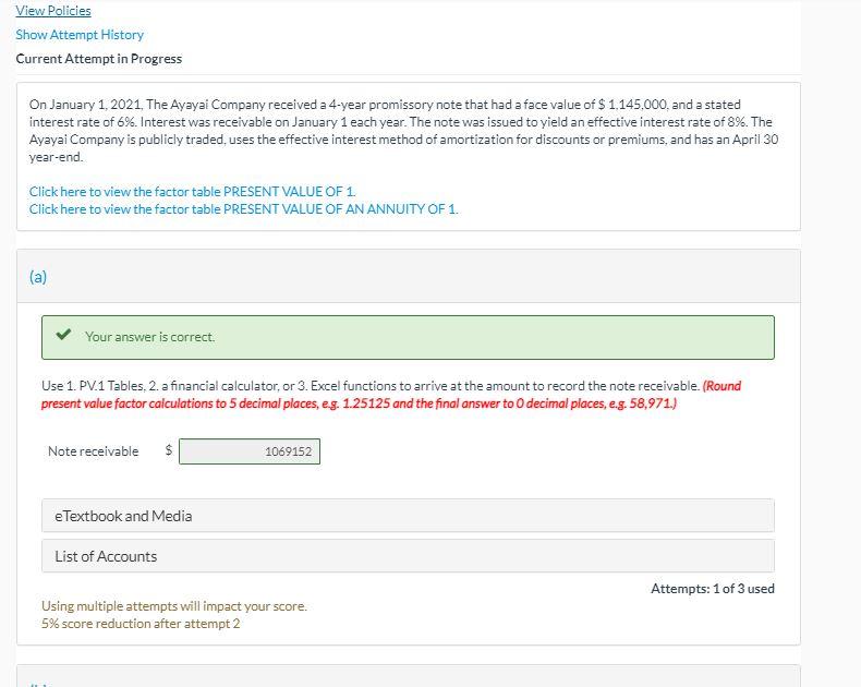  View Policies Show Attempt History Current Attempt in Progress On January
