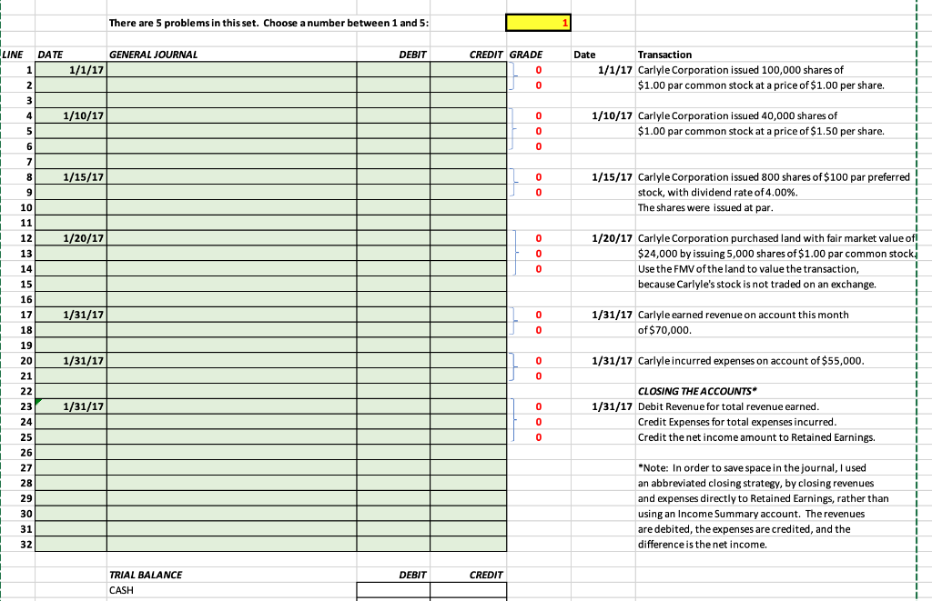  There are 5 problems in this set. Choose a number between