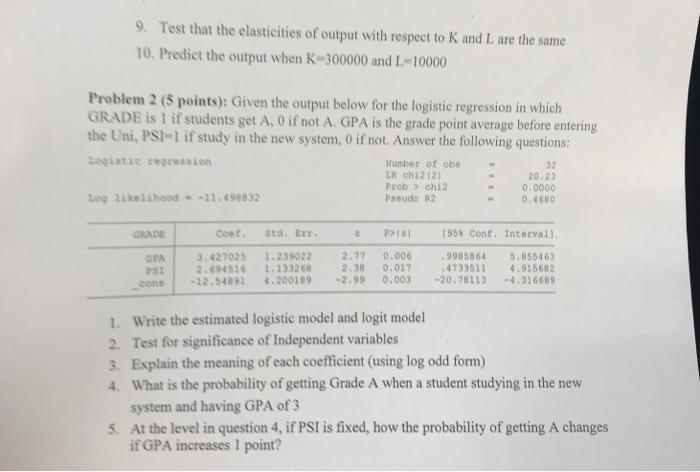 and LL are the logarithm of respective variables. Use a=0.05 to answer