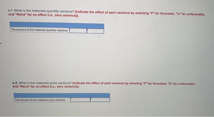 Data 4 5 6 Exhibit 10-1: Standard Cost Card Inputs Direct materials