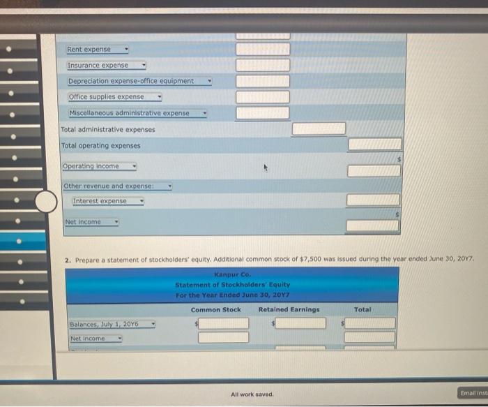 ledger of Kanpur Co. for the fiscal year ended June 30, 2017:
