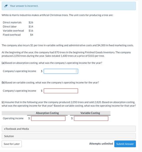 Your answer is incorrect White & Harris Industries makes artificial Christmas