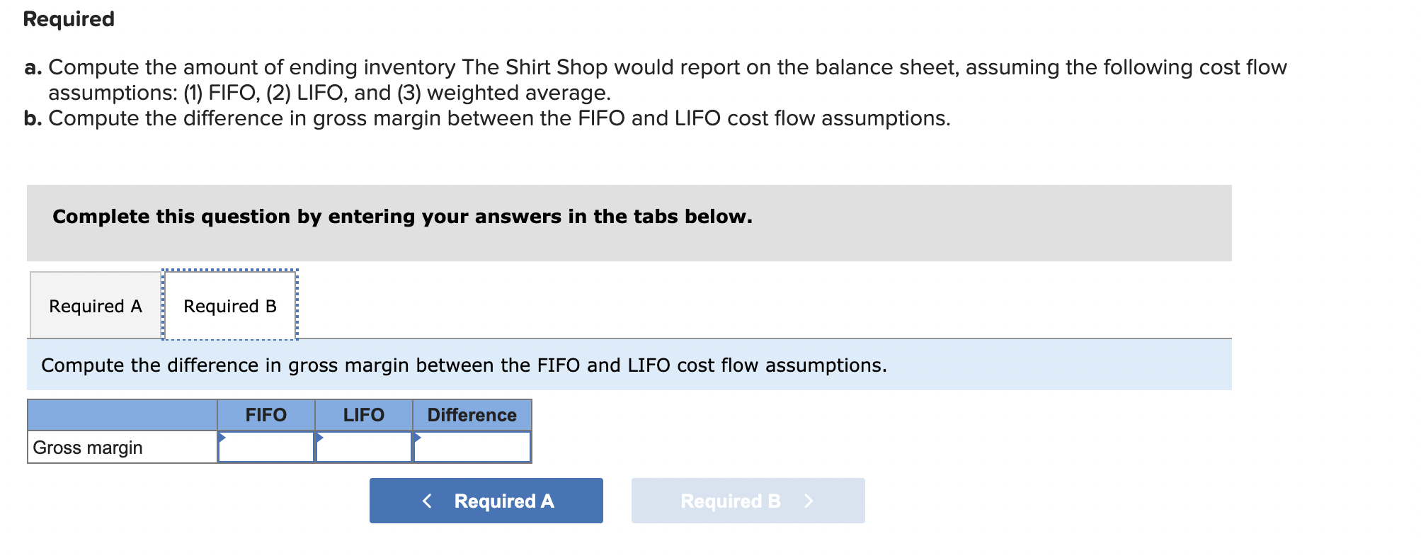average) affect financial statements The Shirt Shop had the following transactions for