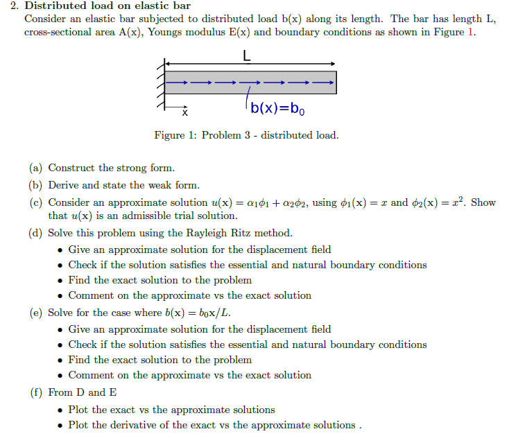 2. Distributed load on elastic bar Consider an elastic bar subjected