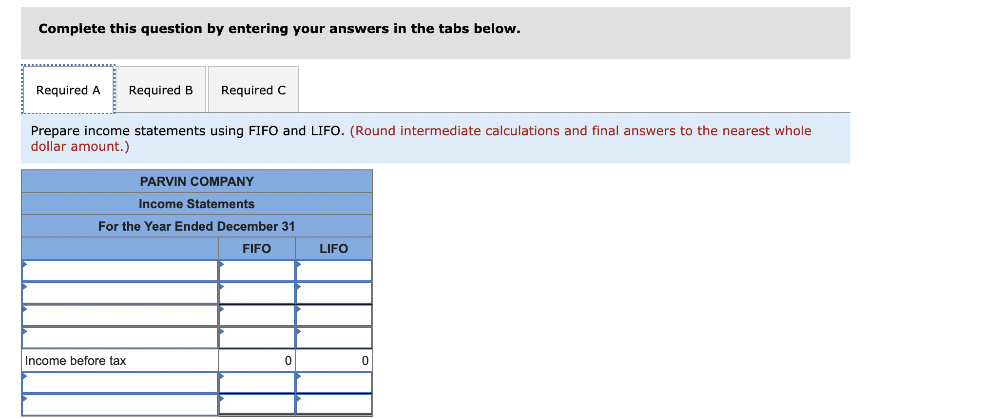 different inventory cost flow methods (specific identification, FIFO, LIFO, and weighted average)