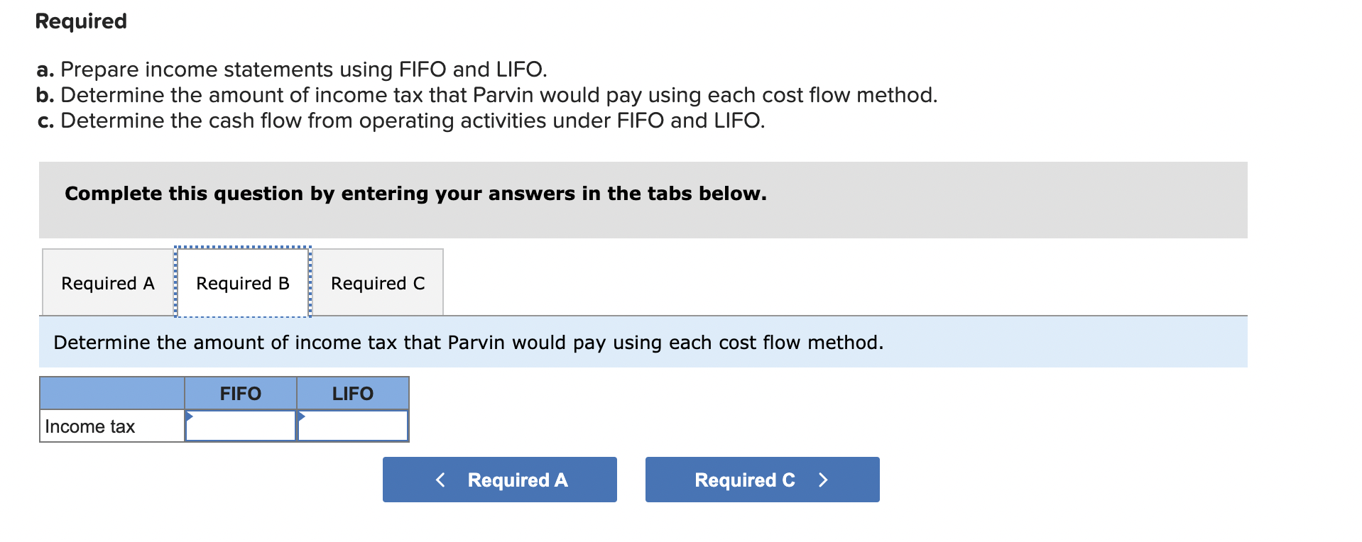affect financial statements The following information pertains to the inventory of Parvin