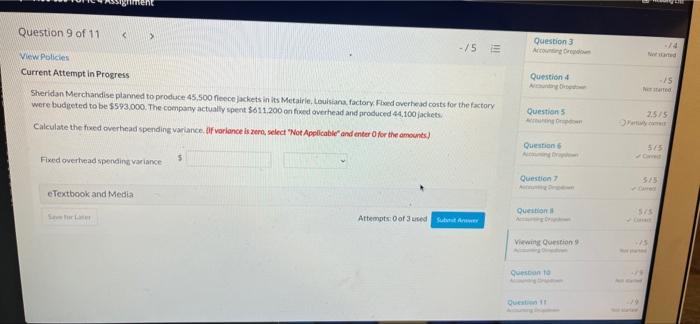  Question 9 of 11 > -/5 E Question 3 A -14