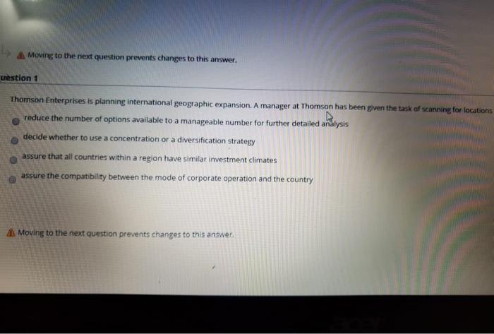  Moving to the next question prevents changes to this answer. uestion