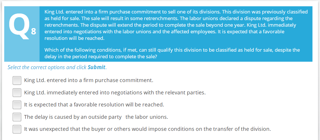 Q King Ltd. entered into a firm purchase commitment to sell