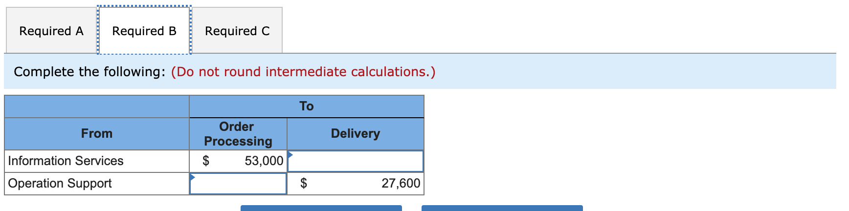 warehouse has two service departments, Information Services (S1) and Operation Support (S2),