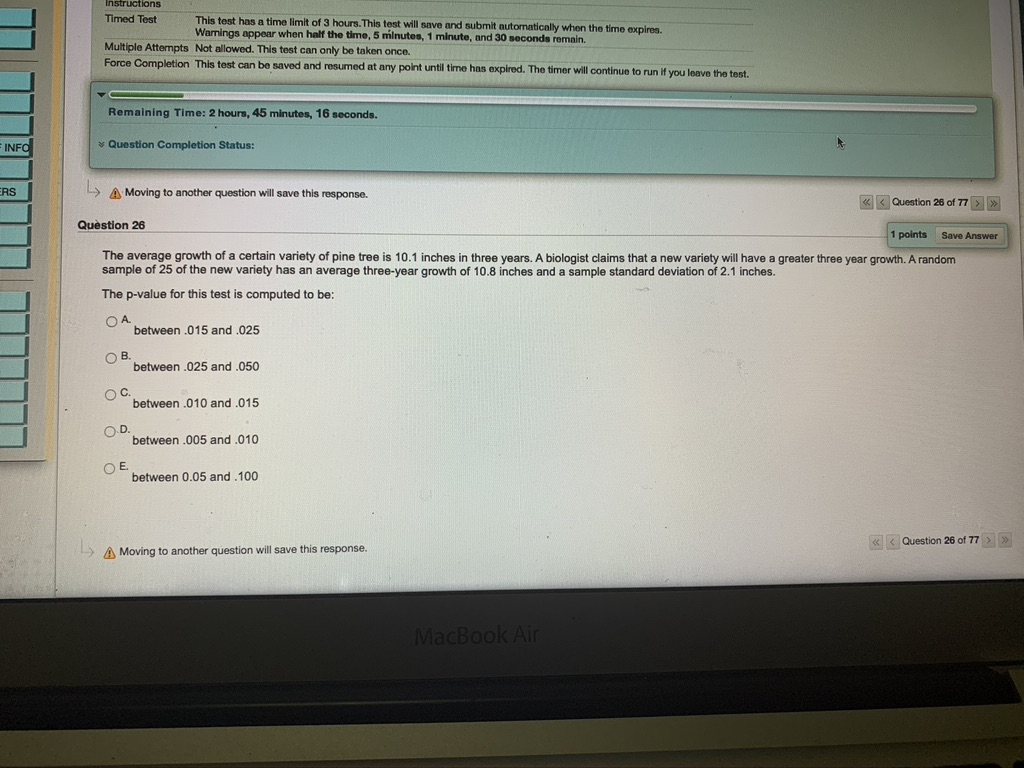 timer will continue to run if you leave the test. ES Remaining