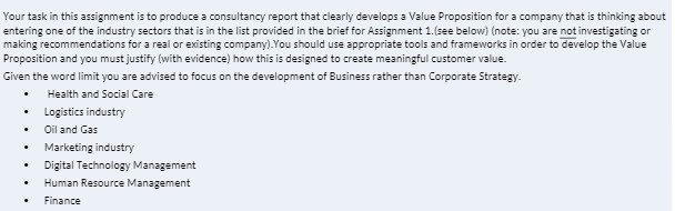 Your task in this assignment is to produce a consultancy report