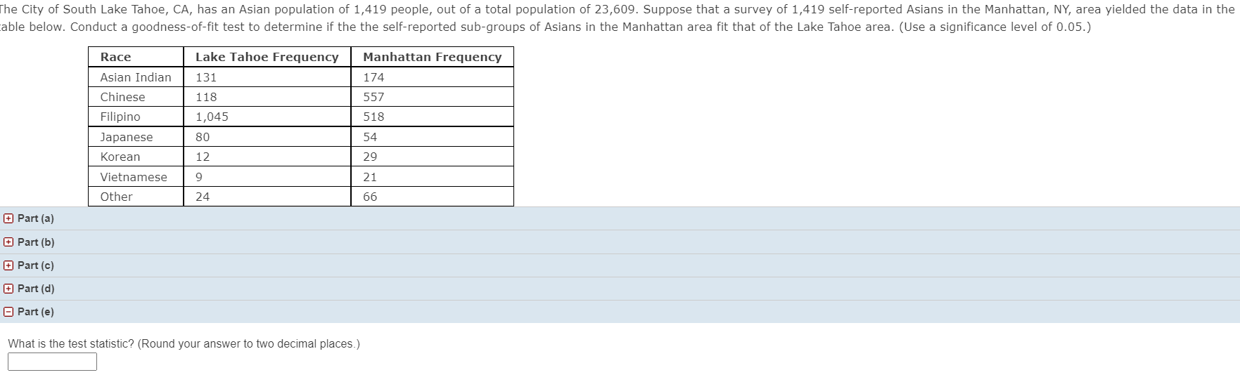 Only need part e for questions 1 through 3 (all other blue