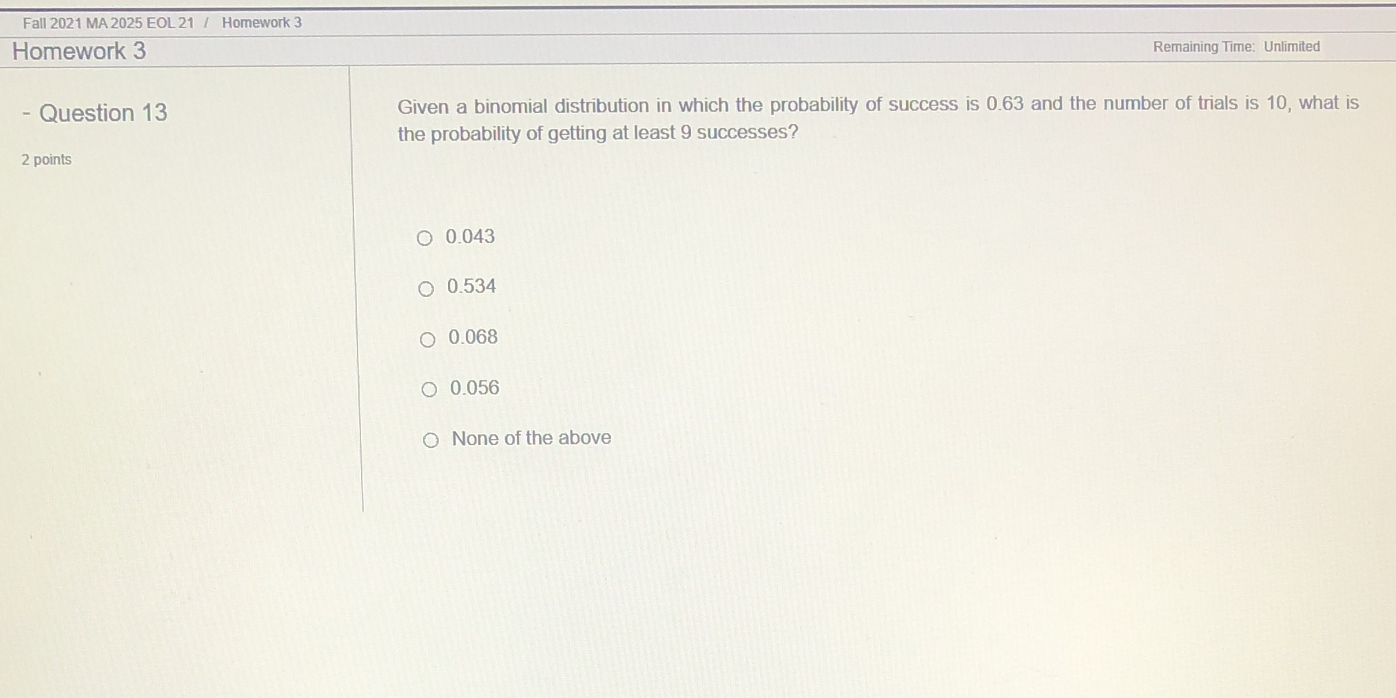 Fall 2021 MA 2025 EOL 21 / Homework 3 Homework 3