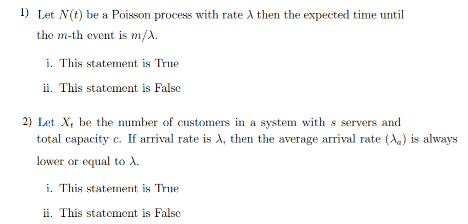 Hi, I need help 1) Let N (t) be a Poisson process