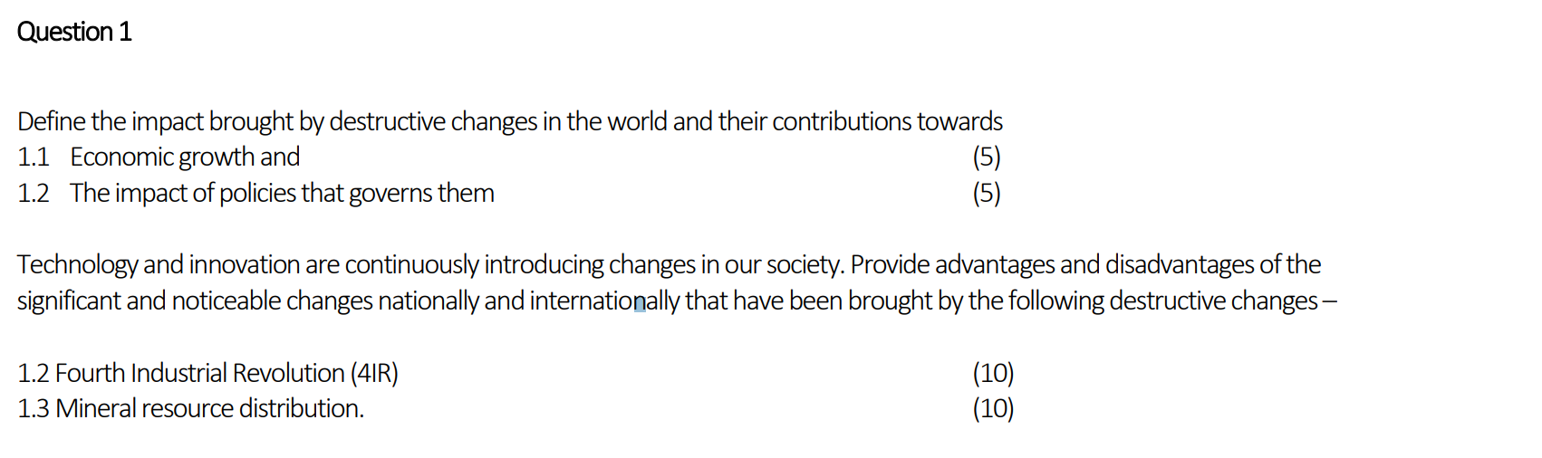 to your profession under the following guidelines. Name two of each category.