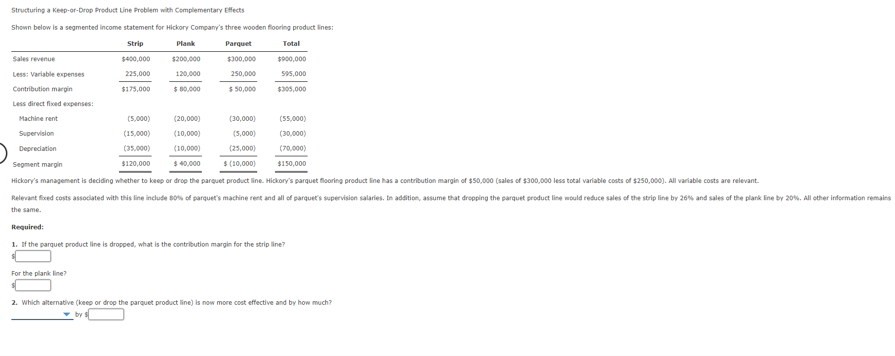  Structuring a Keep-or-Drop Product Line Problem with Complementary Effects Shown below