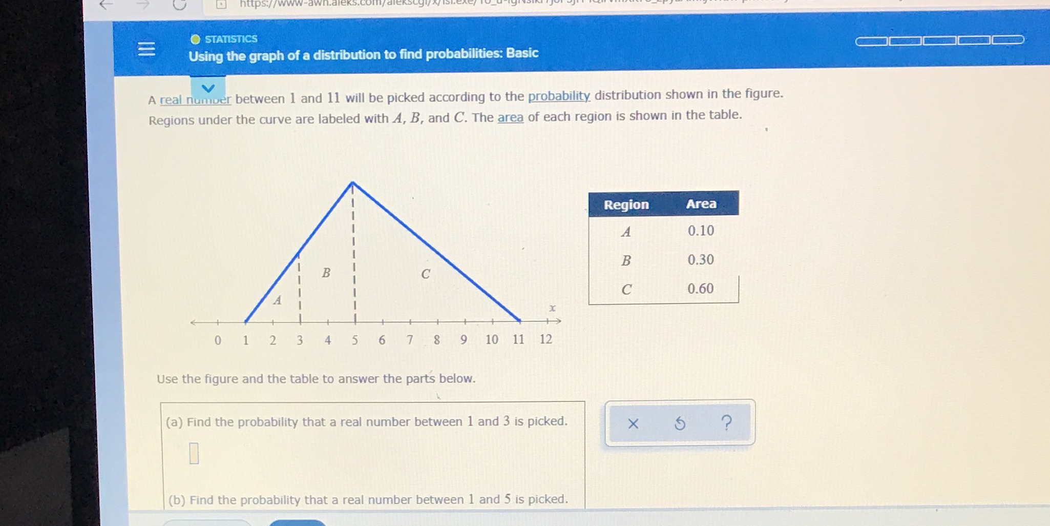 https://www STATISTICS Using the graph of a distribution to find probabilities: