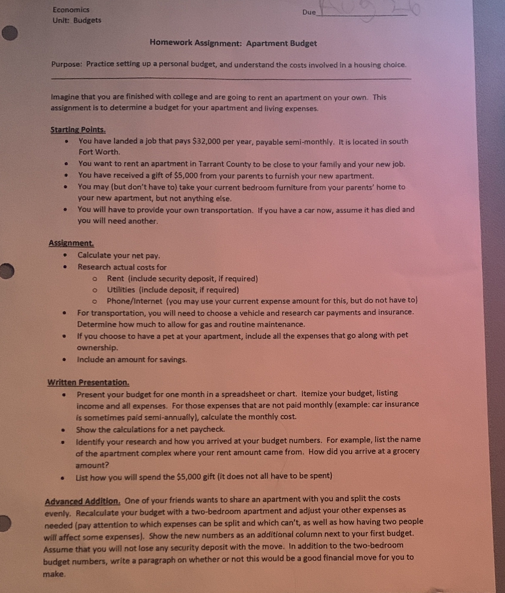 Please include the Advanced Addition, on the answer to the entire thing