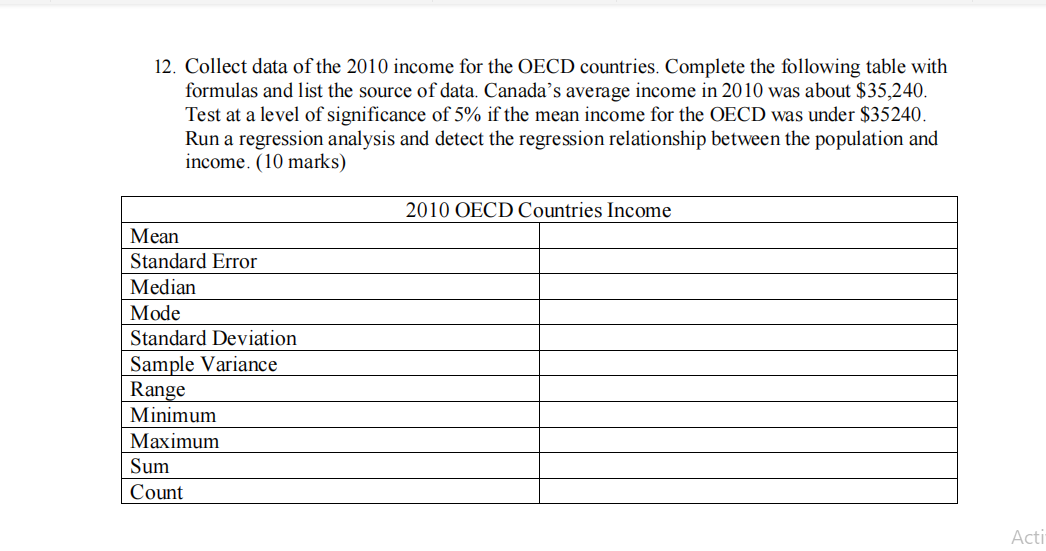  Explain with each step and excel part 12. Collect data of