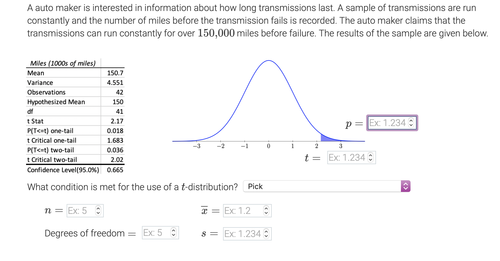 A auto maker is interested in information about how long transmissions last.