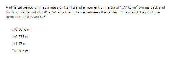 around a point onefourth of the length of the rod from its