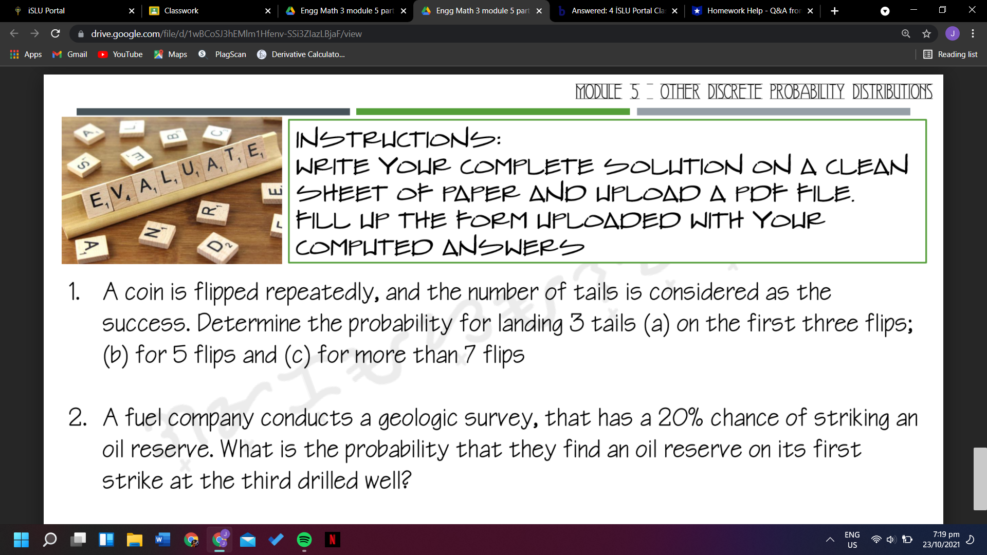  iSLU Portal X Classwork X 4 Engg Math 3 module 5