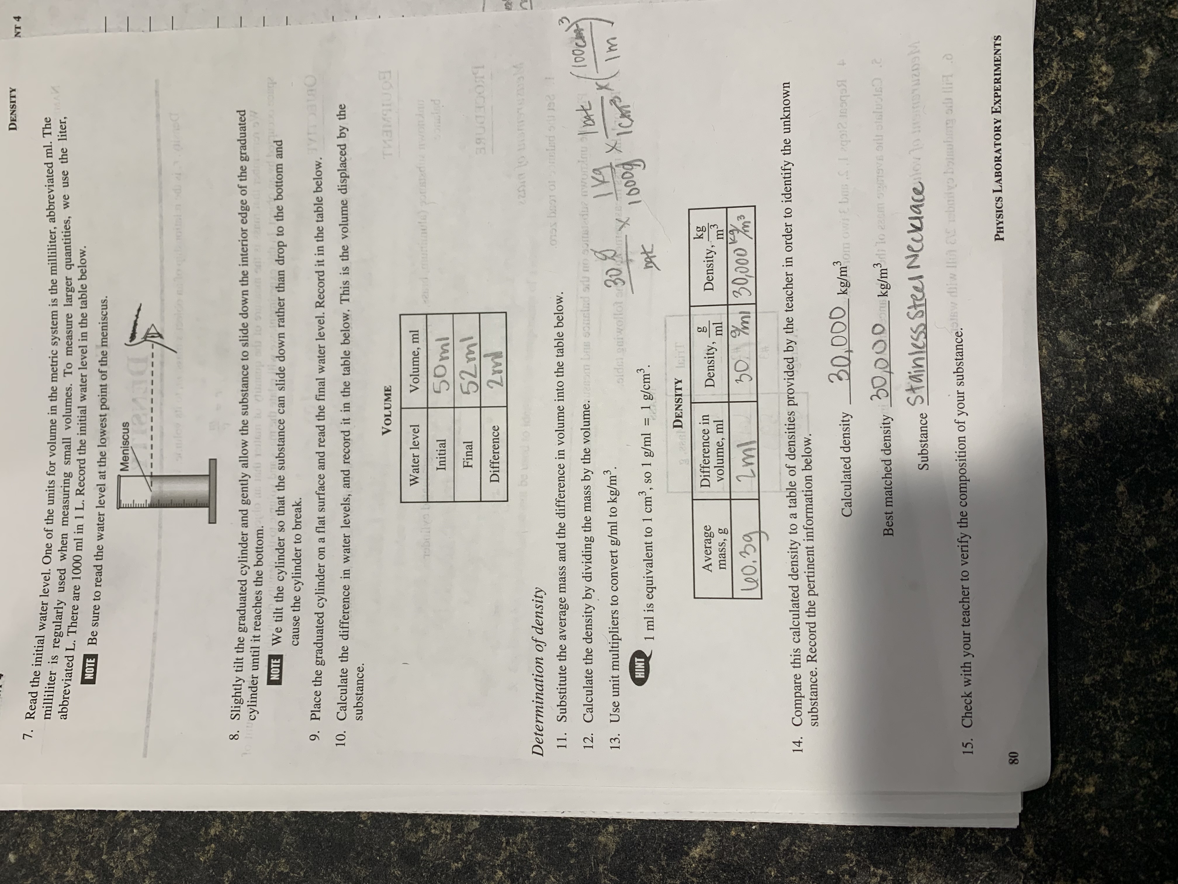 of EXPERIMENT 4 DENSITY Density, I, is the relationship of an object's
