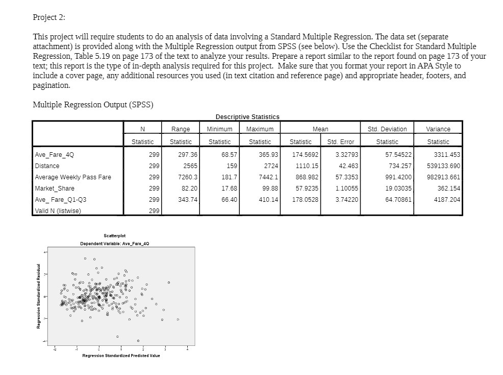  Project 2: This project will require students to do an analysis