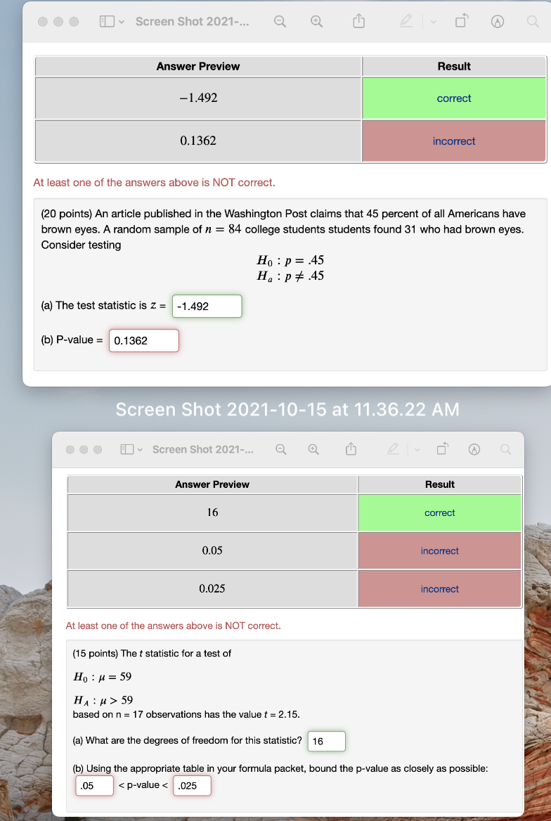 Screen Shot 2021-... Q Answer Preview Result -1.492 correct 0.1362 incorrect