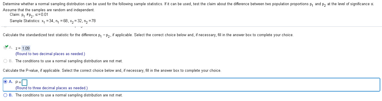 How do you finish longhand Determine whether a normal sampling distribution can
