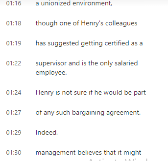 team paid a regular 00:25 salary rather than an hourly wage,00:2}r 00:30