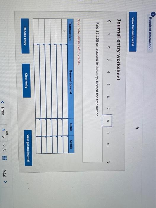 Earnings 24,100 $10,400 4,000 60, 750 7,000 3,800 Following are the January