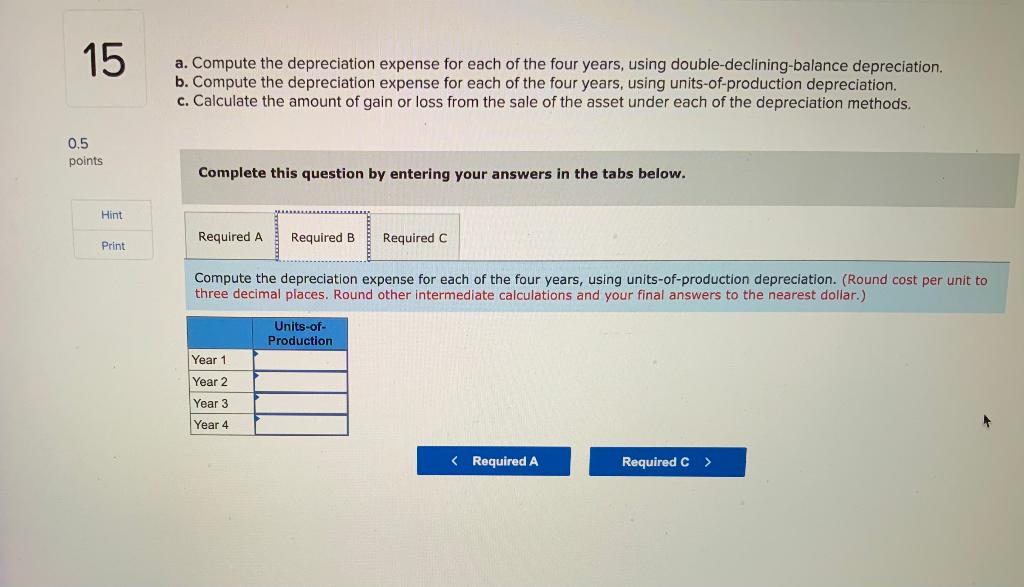 Calculate units-of-production depreciation and show how it affects financial statements 2-12 Show