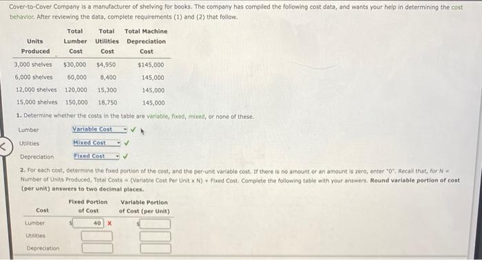 please help me:( this is all one question Cover-to-Cover Company is a