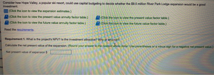  Question Data Table: Tables: Consider how Hope Valley, a popular ski